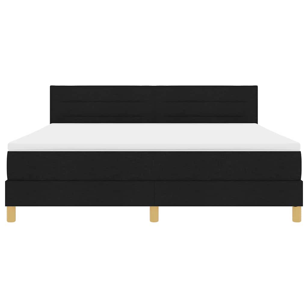 LED Box Spring Bed met hoofdeinde Zwart 180 x 200 cm Stof
