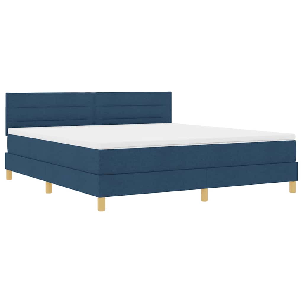 LED Box Spring Bed met hoofdeinde Blauw 180 x 200 cm Stof is nu te koop bij PeponiXL, paradijselijk wonen!