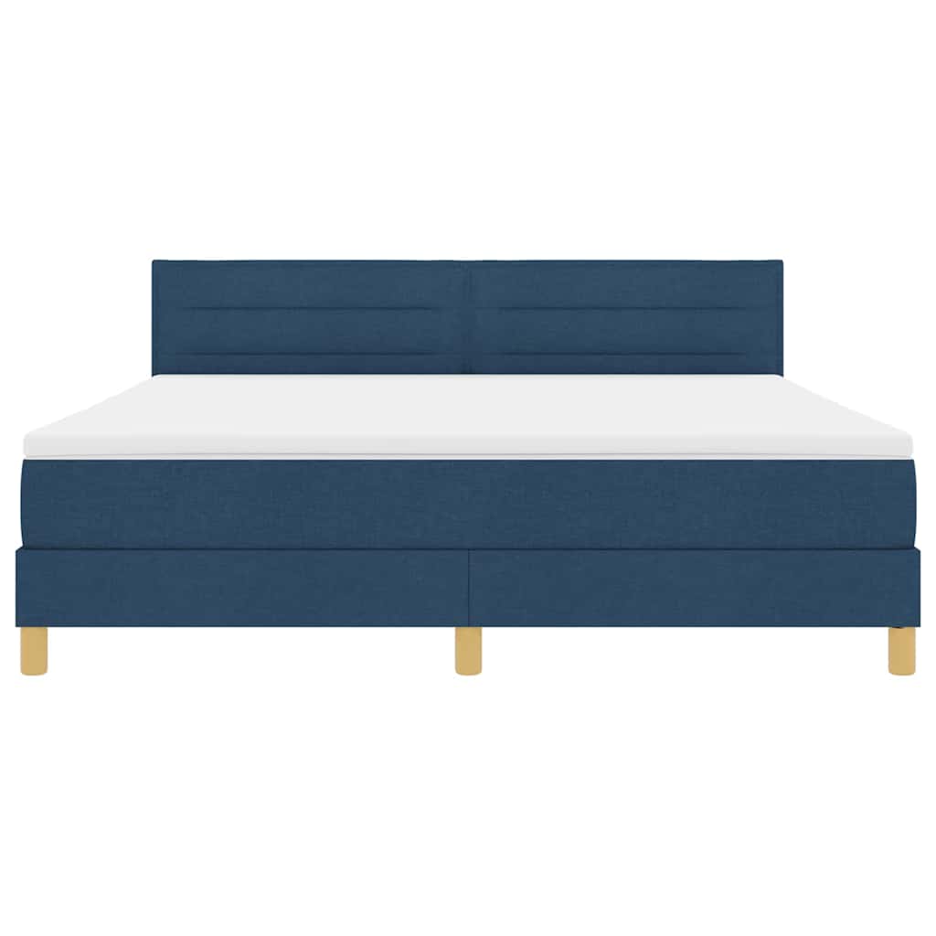 LED Box Spring Bed met hoofdeinde Blauw 180 x 200 cm Stof is nu te koop bij PeponiXL, paradijselijk wonen!