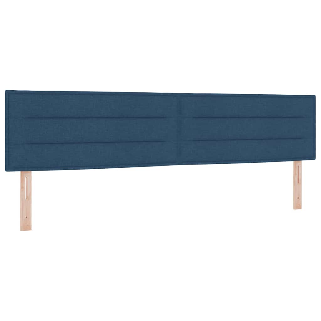 LED Box Spring Bed met hoofdeinde Blauw 200 x 200 cm Stof