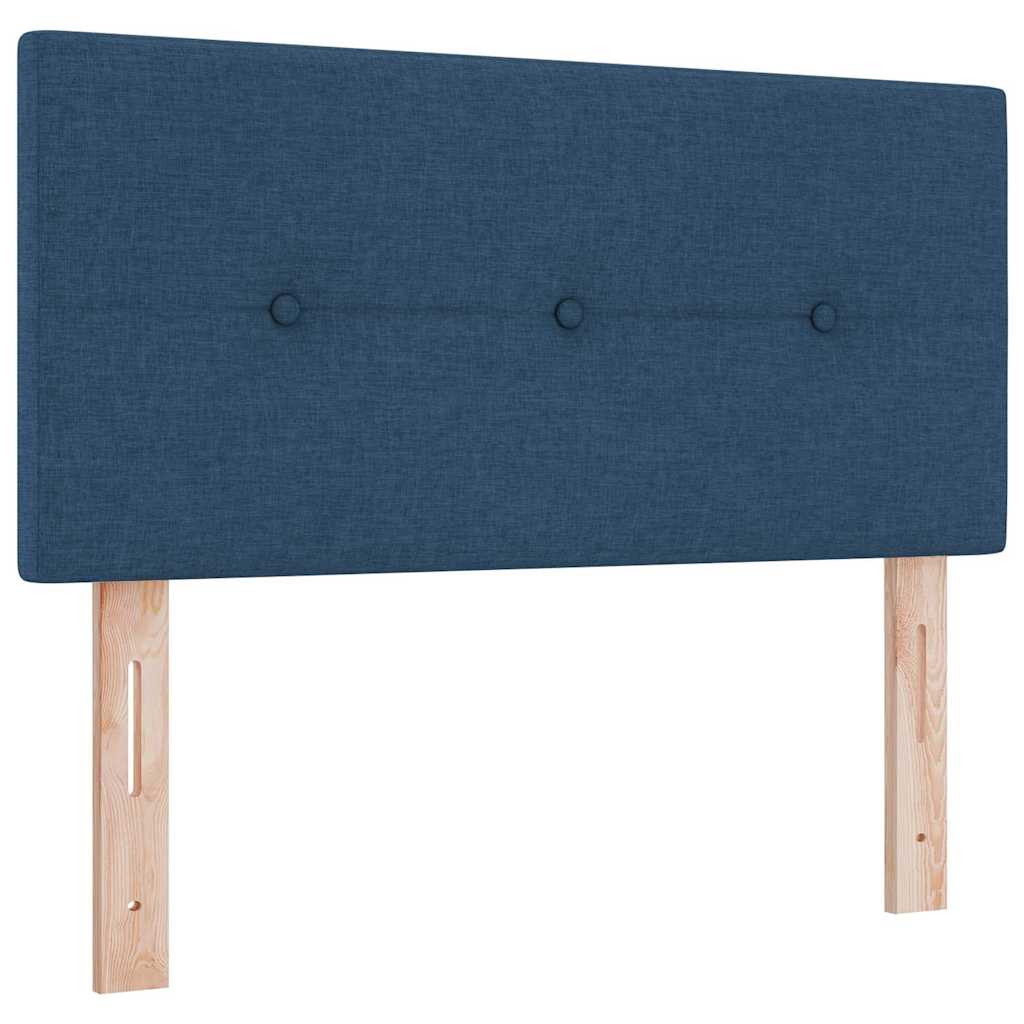 LED Box Spring Bed met hoofdeinde Blauw 90 x 190 cm Stof is nu te koop bij PeponiXL, paradijselijk wonen!