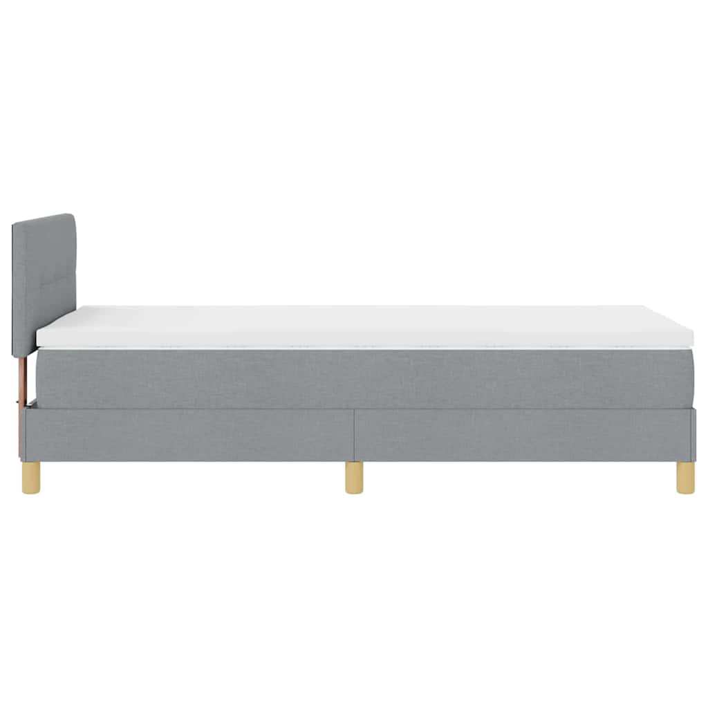LED Box Spring Bed met hoofdeinde Lichtgrijs 90 x 200 cm Stof is nu te koop bij PeponiXL, paradijselijk wonen!