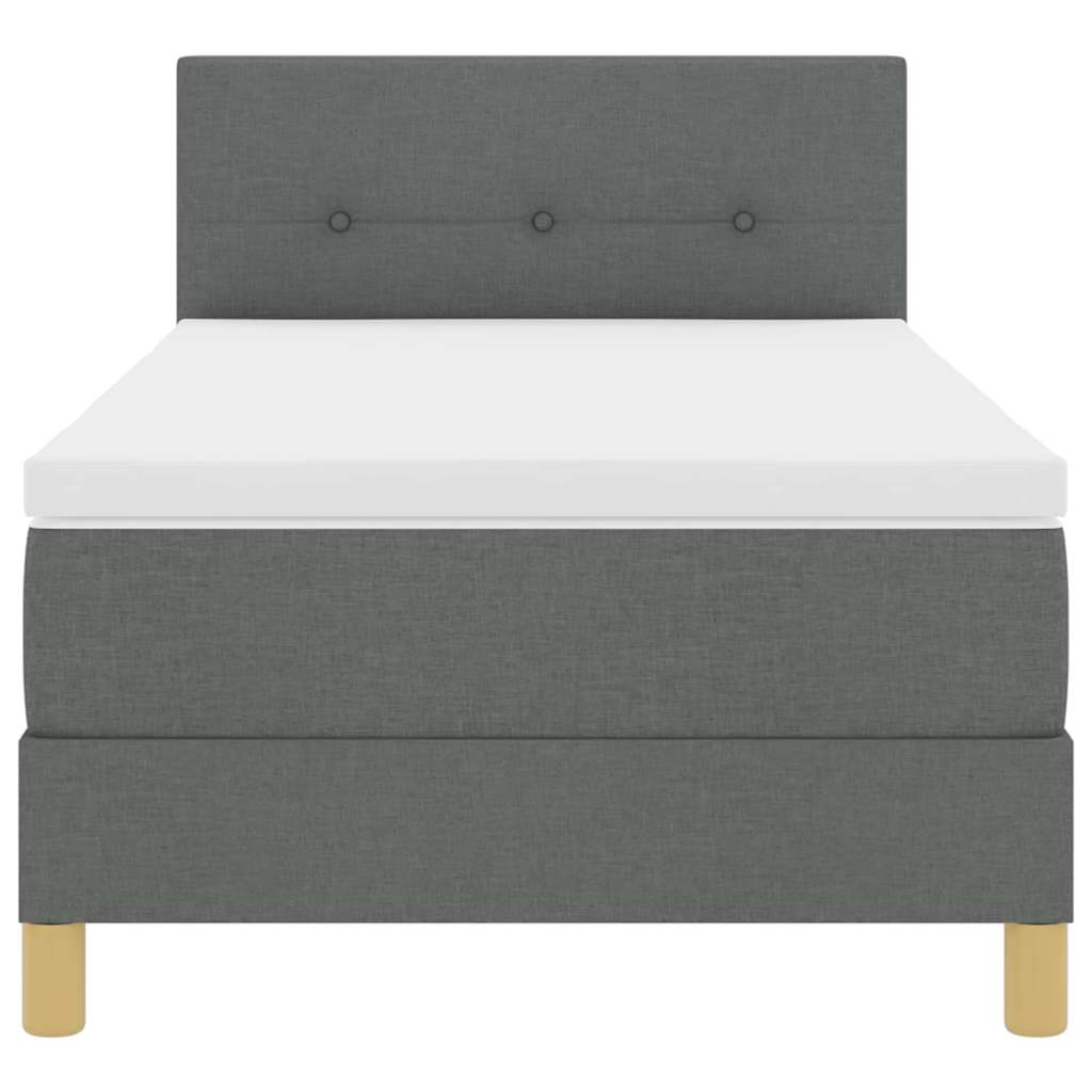 LED Box Spring Bed met hoofdeinde Donkergrijs 90 x 200 cm Stof is nu te koop bij PeponiXL, paradijselijk wonen!
