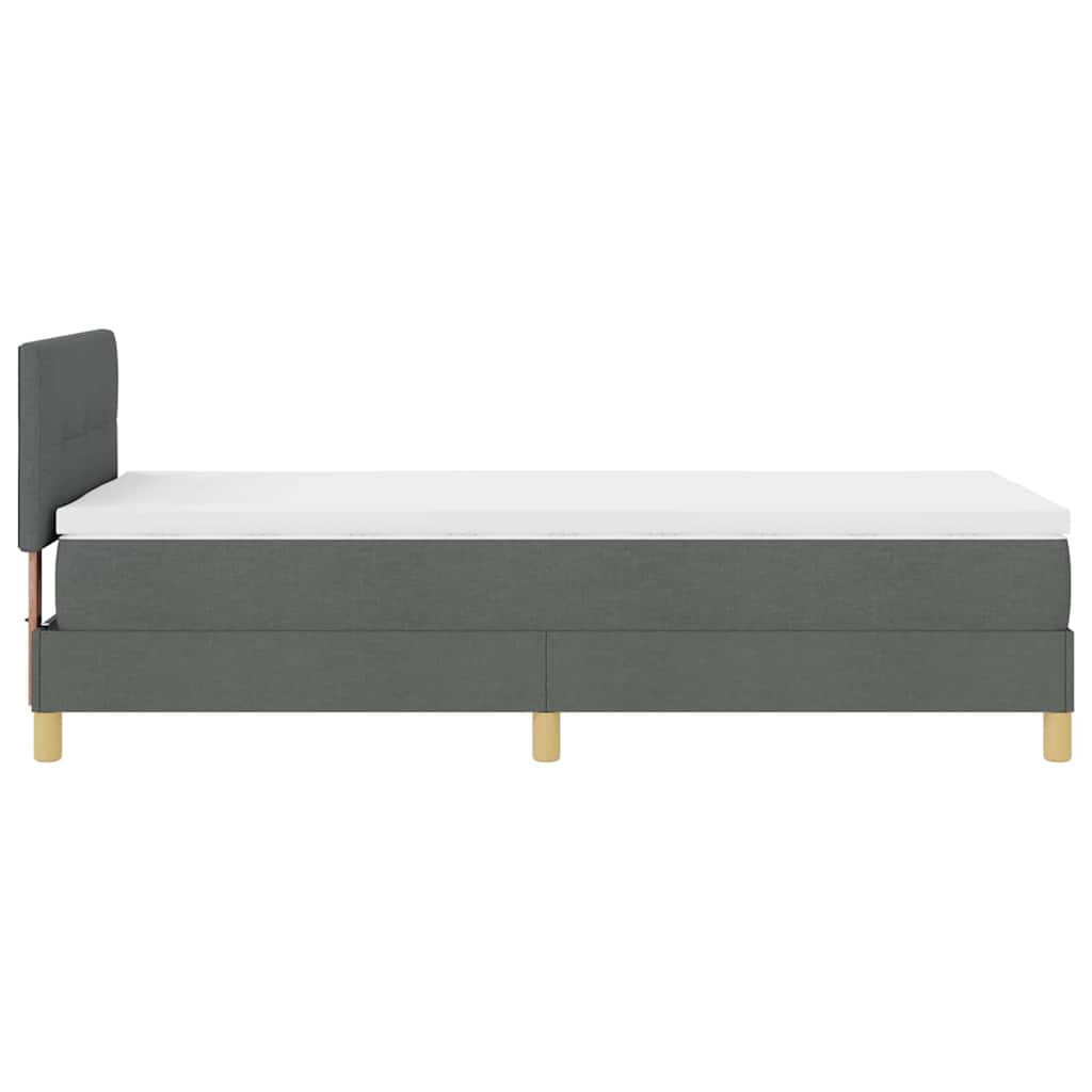 LED Box Spring Bed met hoofdeinde Donkergrijs 90 x 200 cm Stof is nu te koop bij PeponiXL, paradijselijk wonen!