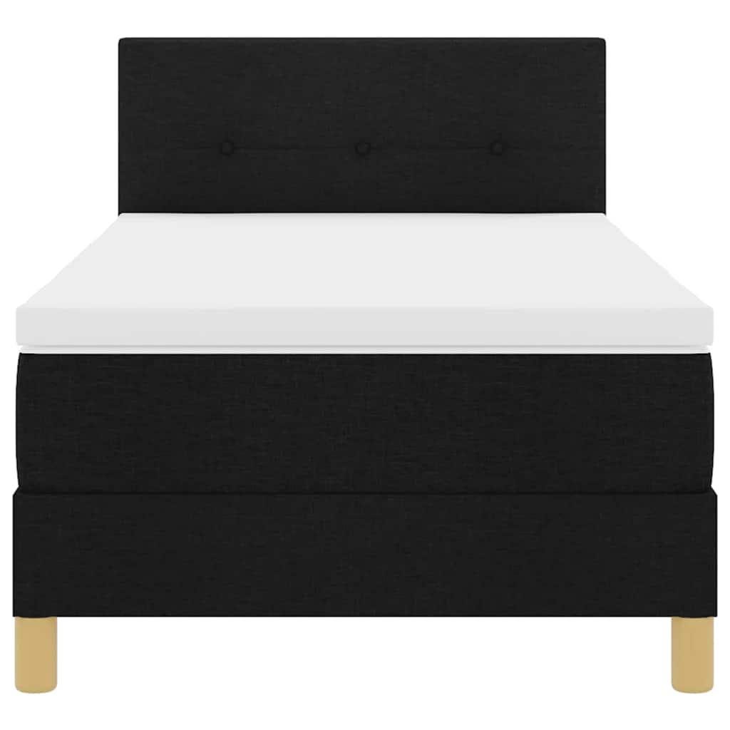 LED Box Spring Bed met hoofdeinde Zwart 90 x 200 cm Stof is nu te koop bij PeponiXL, paradijselijk wonen!