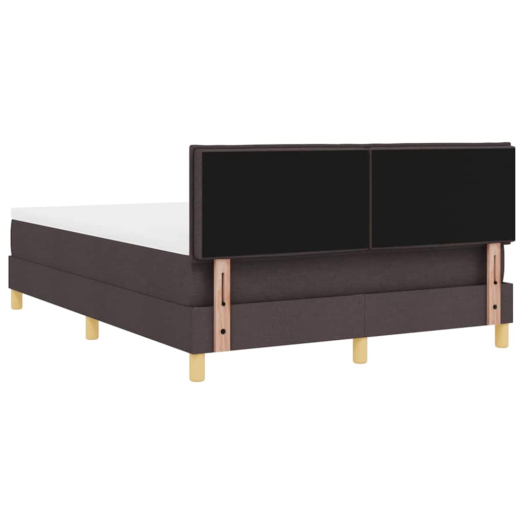 LED Box Spring Bed met hoofdeinde Donkerbruin 140 x 190 cm Stof is nu te koop bij PeponiXL, paradijselijk wonen!