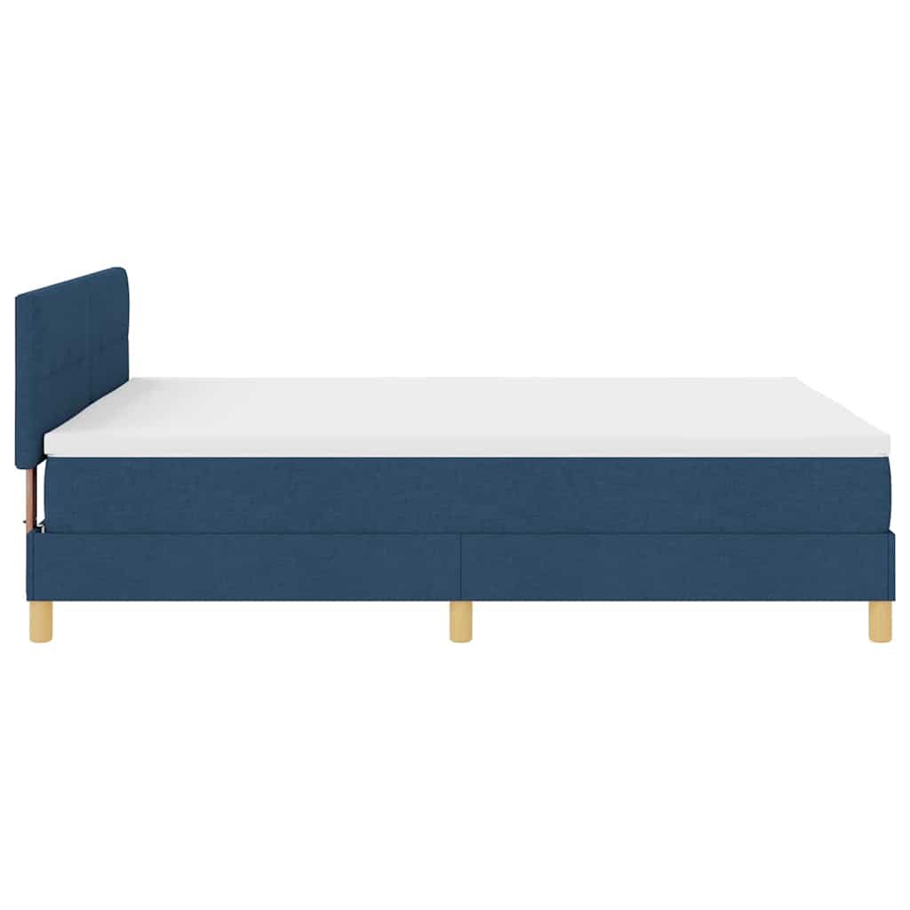 LED Box Spring Bed met hoofdeinde Blauw 140 x 190 cm Stof is nu te koop bij PeponiXL, paradijselijk wonen!