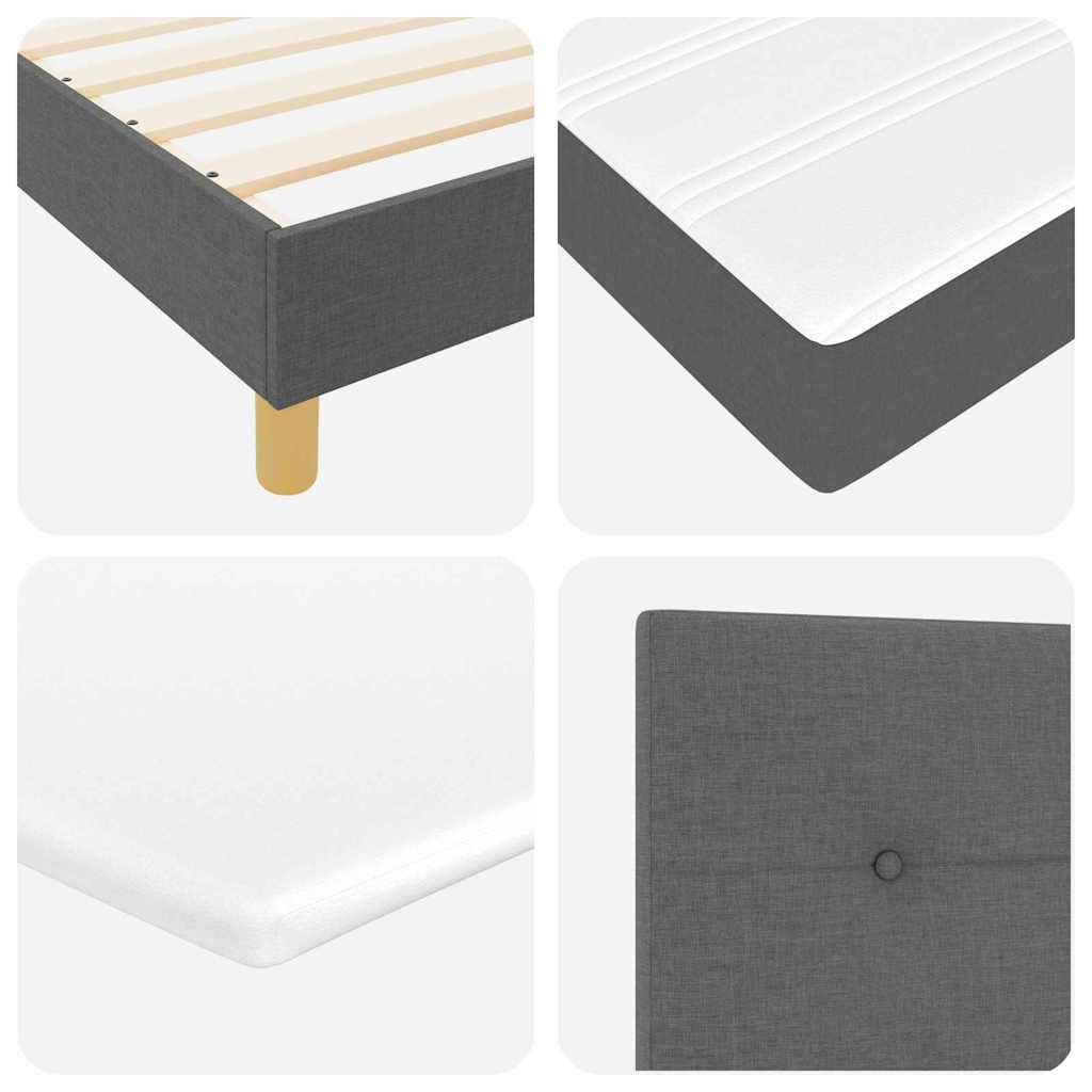 LED Box Spring Bed met hoofdeinde Donkergrijs 140 x 200 cm Stof is nu te koop bij PeponiXL, paradijselijk wonen!