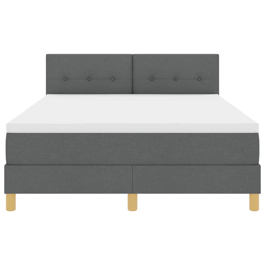 LED Box Spring Bed met hoofdeinde Donkergrijs 140 x 200 cm Stof is nu te koop bij PeponiXL, paradijselijk wonen!