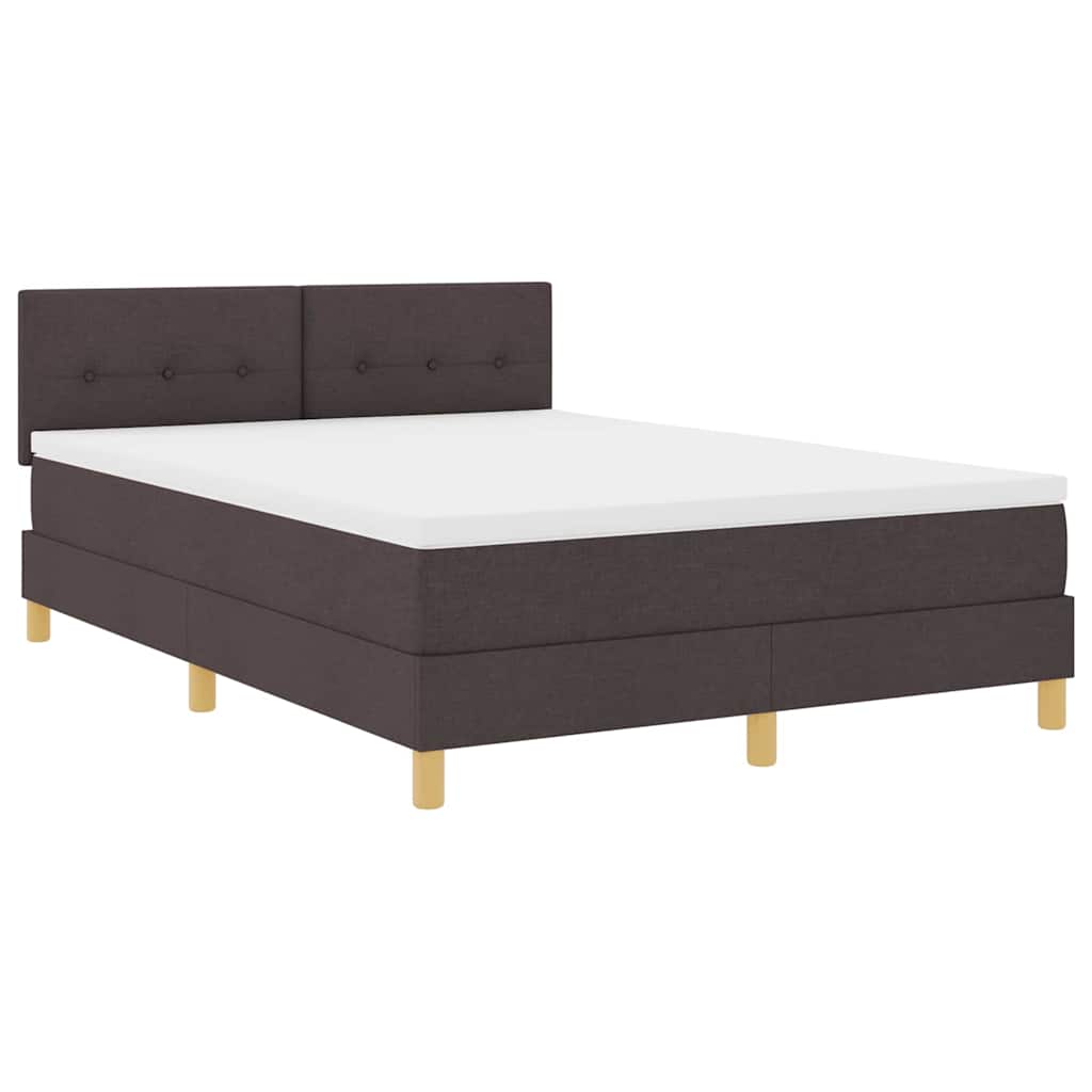 LED Box Spring Bed met kussen Donkerbruin 140 x 200 cm Stof is nu te koop bij PeponiXL, paradijselijk wonen!