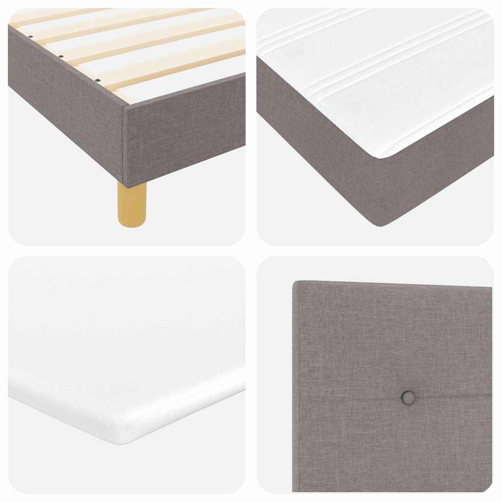 LED Box Spring Bed met hoofdeinde Taupe 140 x 200 cm Stof is nu te koop bij PeponiXL, paradijselijk wonen!