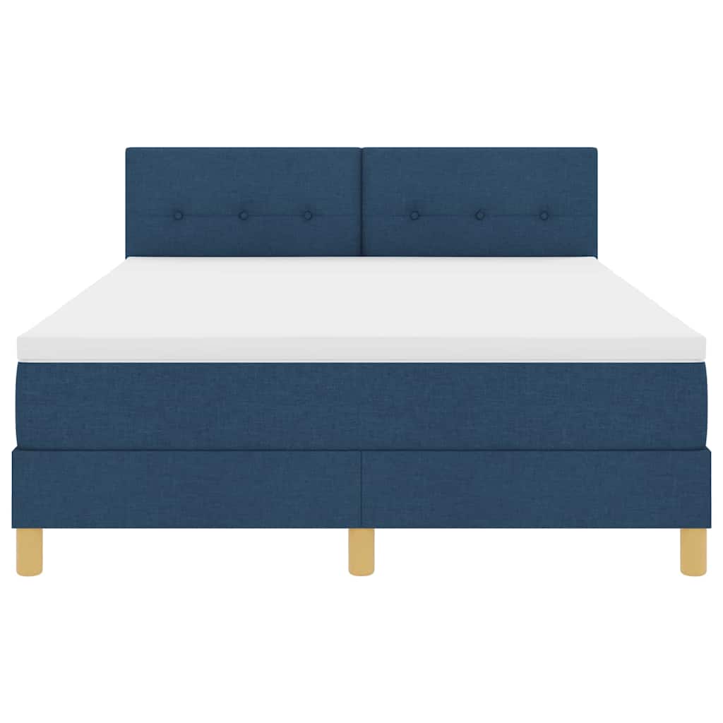 LED Box Spring Bed met hoofdeinde Blauw 140 x 200 cm Stof is nu te koop bij PeponiXL, paradijselijk wonen!