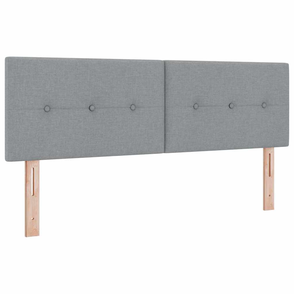 LED Box Spring Bed met hoofdeinde Lichtgrijs 160 x 200 cm Stof is nu te koop bij PeponiXL, paradijselijk wonen!