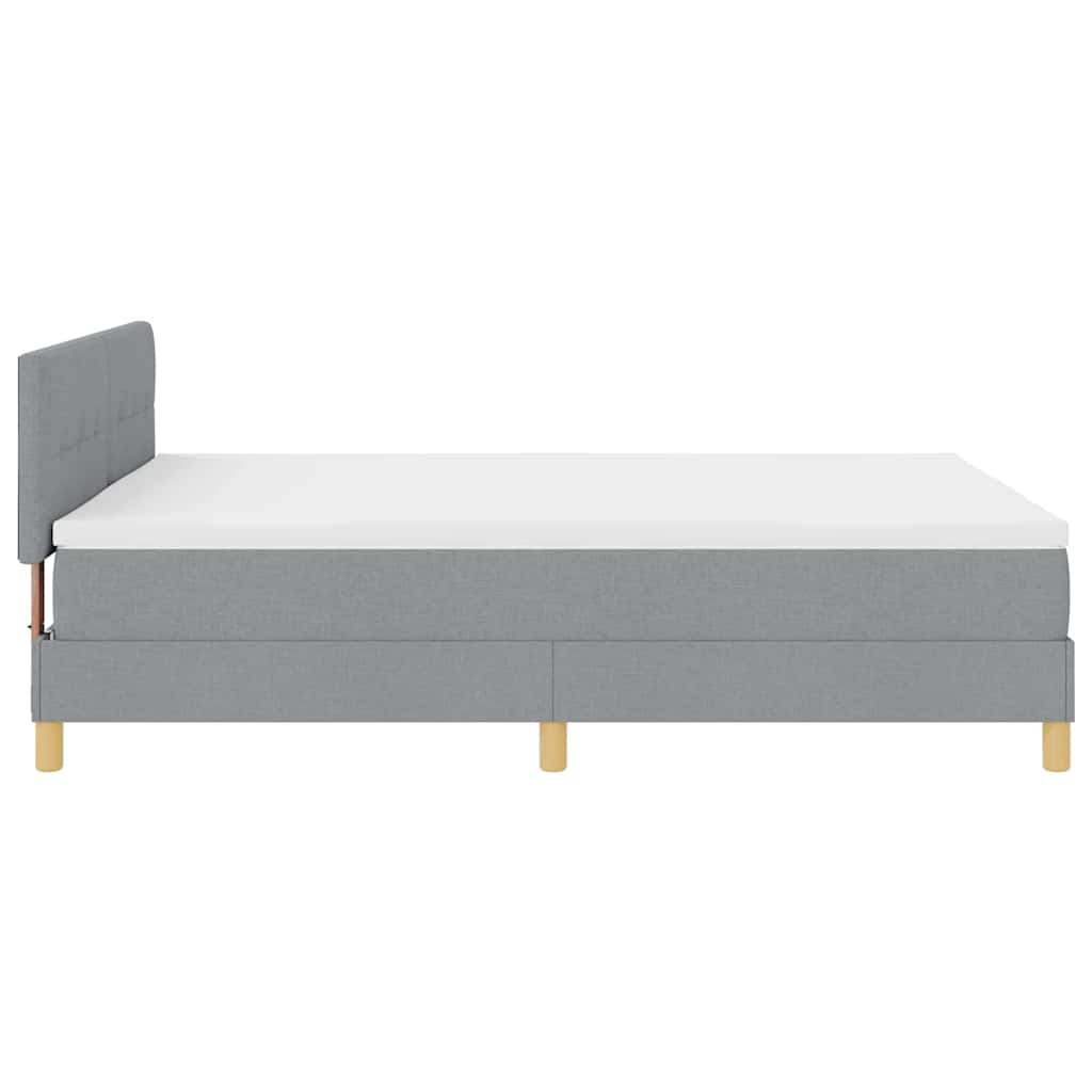 LED Box Spring Bed met hoofdeinde Lichtgrijs 160 x 200 cm Stof is nu te koop bij PeponiXL, paradijselijk wonen!
