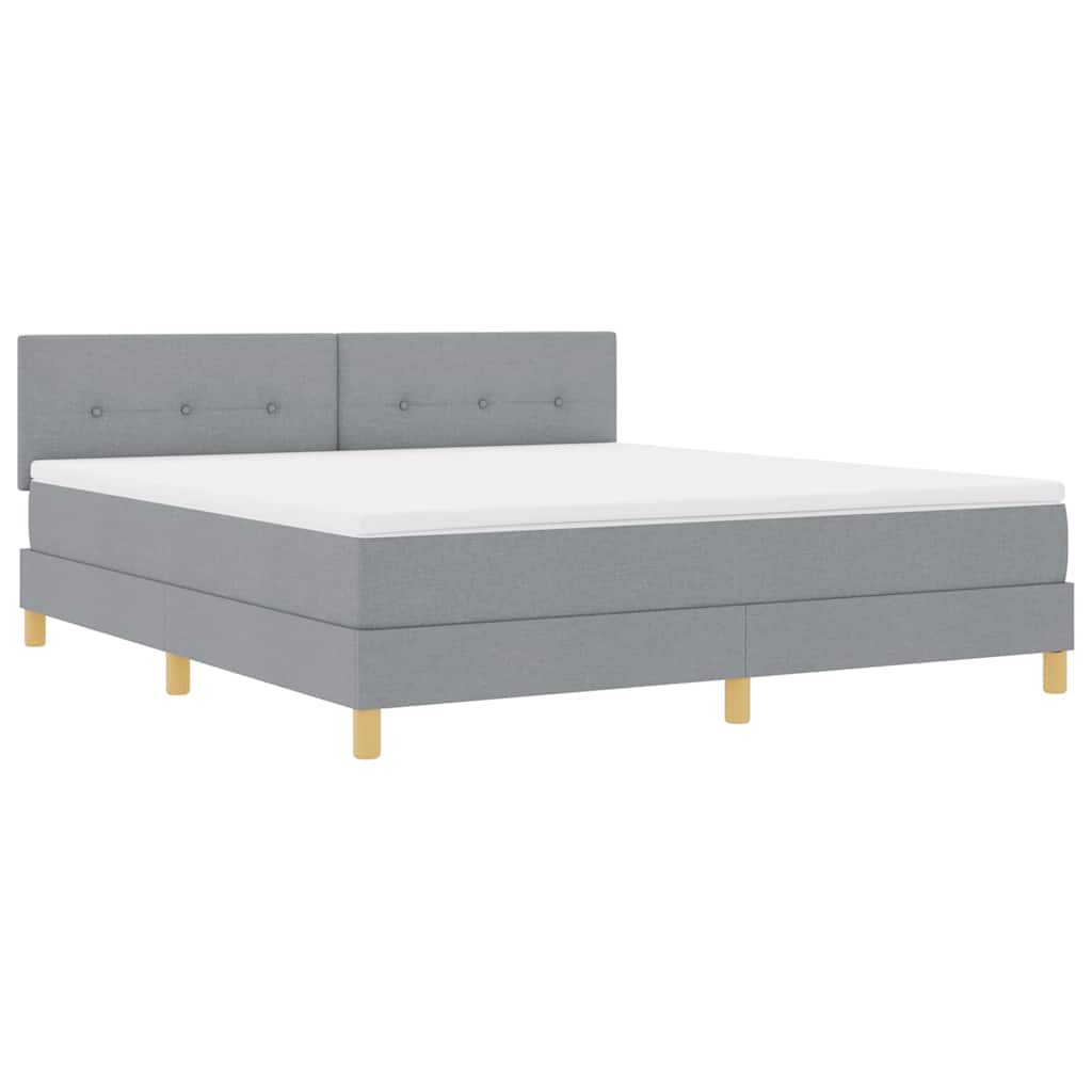 LED Box Spring Bed met hoofdeinde Lichtgrijs 180 x 200 cm Stof is nu te koop bij PeponiXL, paradijselijk wonen!
