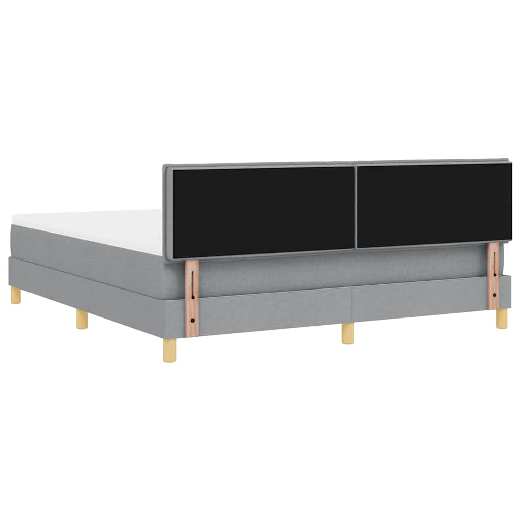 LED Box Spring Bed met hoofdeinde Lichtgrijs 180 x 200 cm Stof is nu te koop bij PeponiXL, paradijselijk wonen!