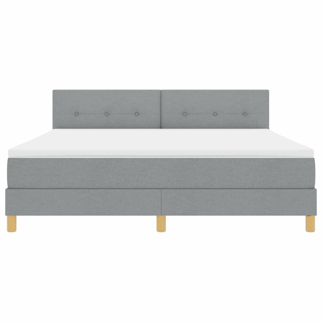 LED Box Spring Bed met hoofdeinde Lichtgrijs 180 x 200 cm Stof is nu te koop bij PeponiXL, paradijselijk wonen!