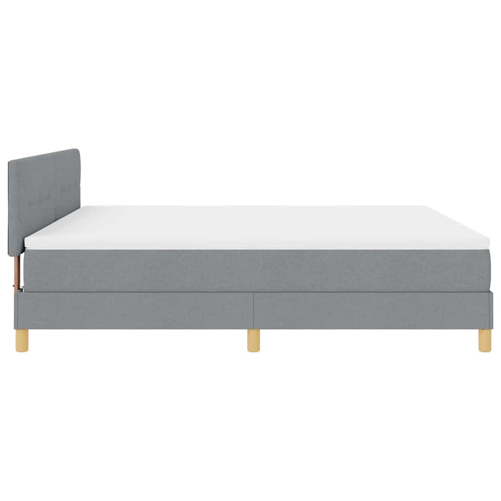 LED Box Spring Bed met hoofdeinde Lichtgrijs 180 x 200 cm Stof is nu te koop bij PeponiXL, paradijselijk wonen!