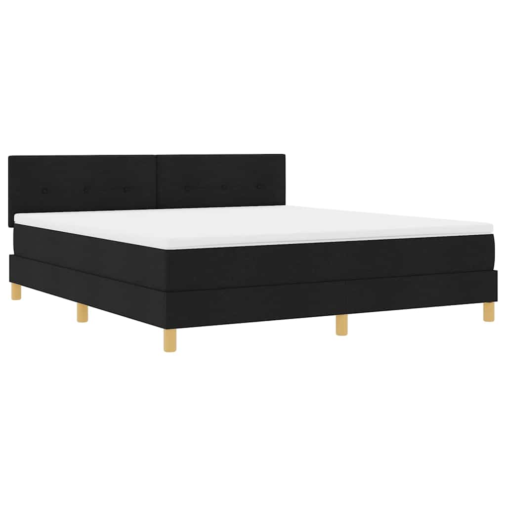 LED Box Spring Bed met hoofdeinde Zwart 180 x 200 cm Stof