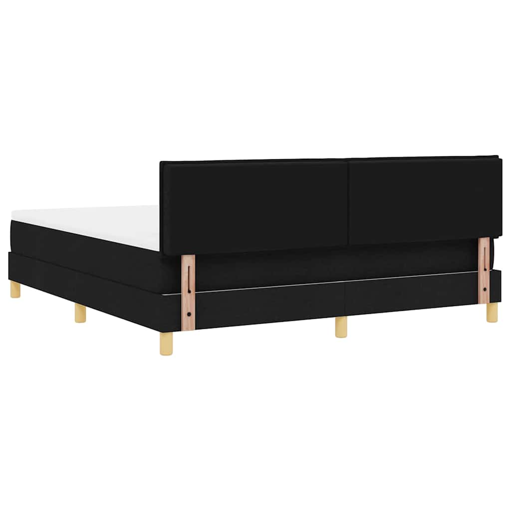 LED Box Spring Bed met hoofdeinde Zwart 180 x 200 cm Stof