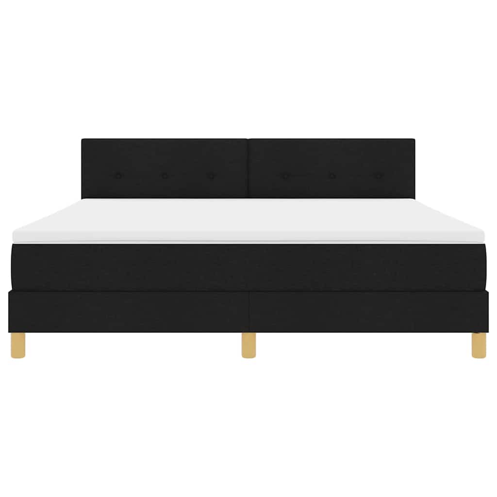 LED Box Spring Bed met hoofdeinde Zwart 180 x 200 cm Stof