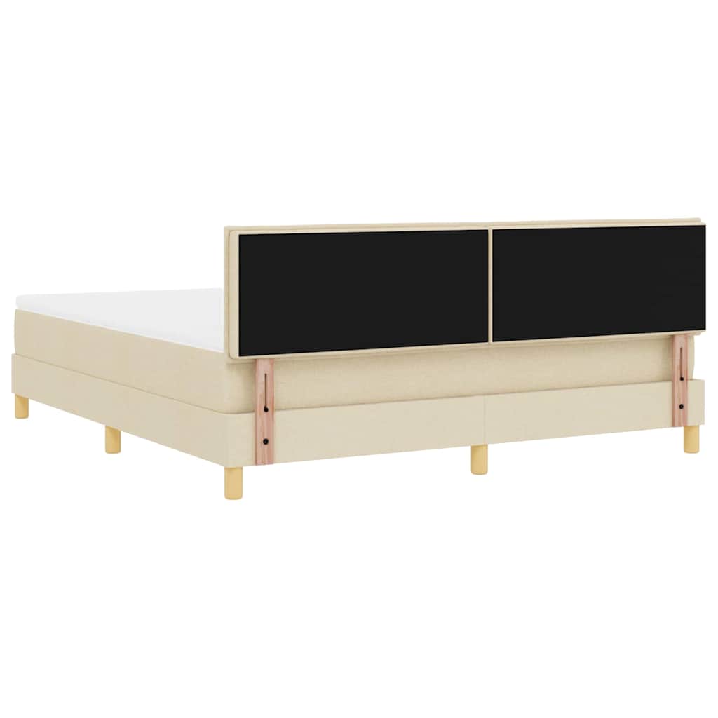 LED Box Spring Bed met hoofdeinde Crème 180 x 200 cm Stof is nu te koop bij PeponiXL, paradijselijk wonen!