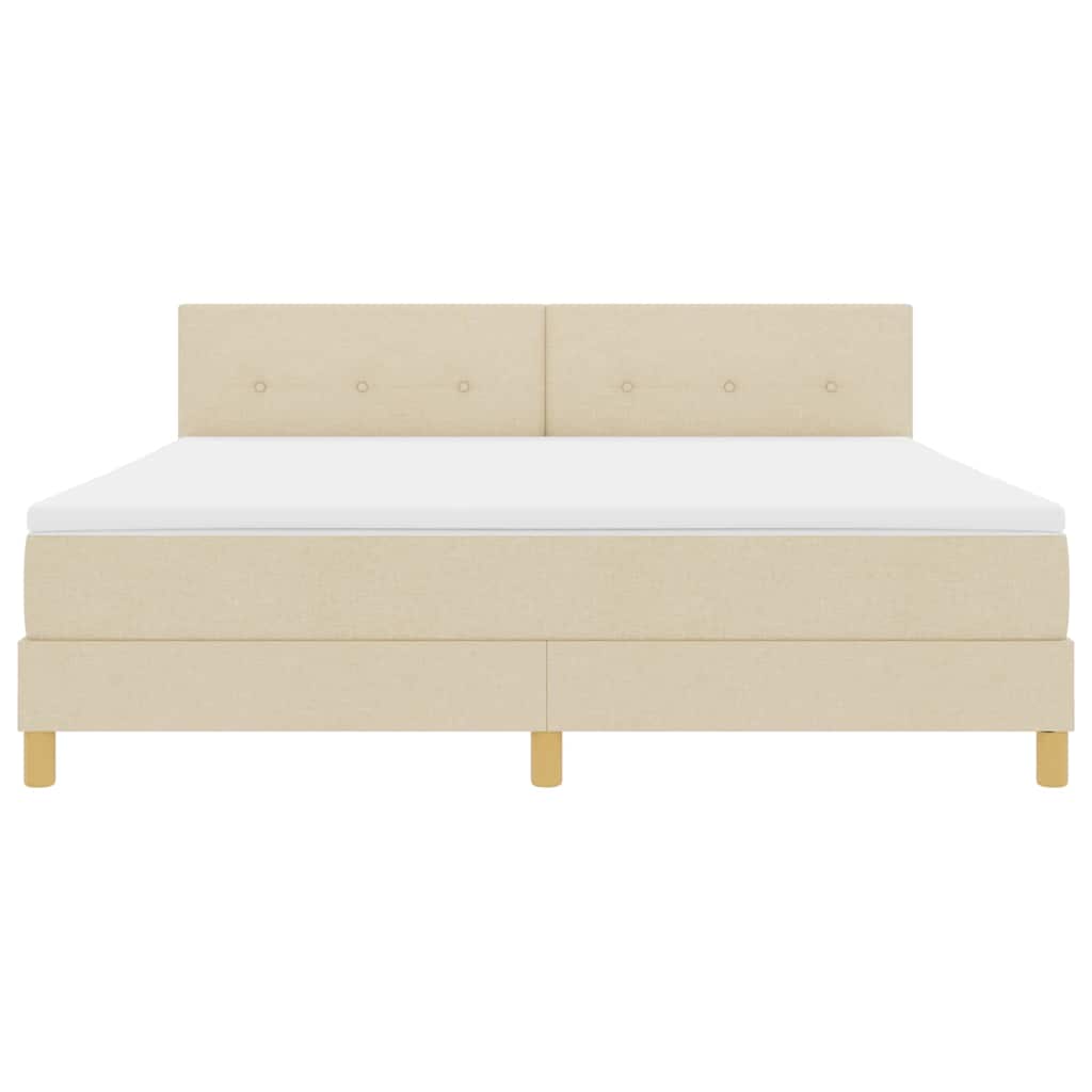 LED Box Spring Bed met hoofdeinde Crème 180 x 200 cm Stof is nu te koop bij PeponiXL, paradijselijk wonen!