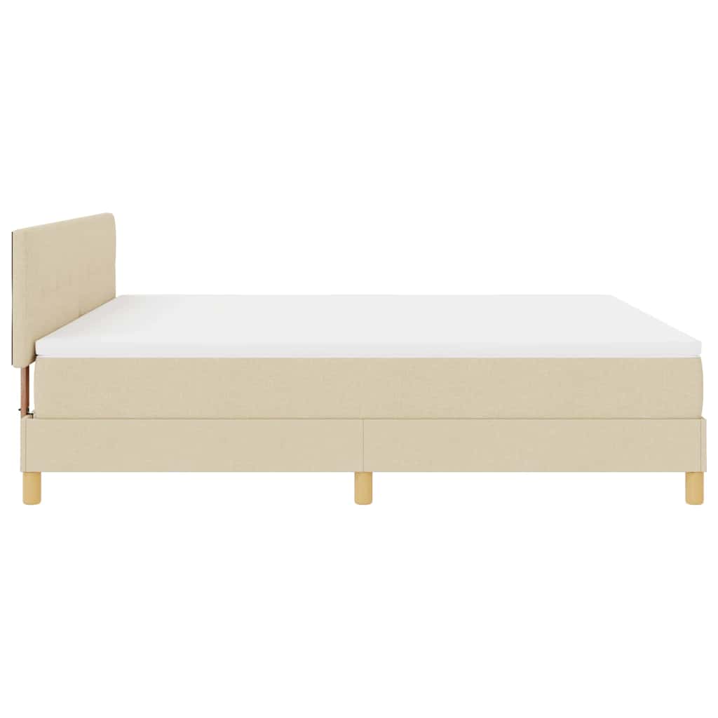 LED Box Spring Bed met hoofdeinde Crème 180 x 200 cm Stof is nu te koop bij PeponiXL, paradijselijk wonen!