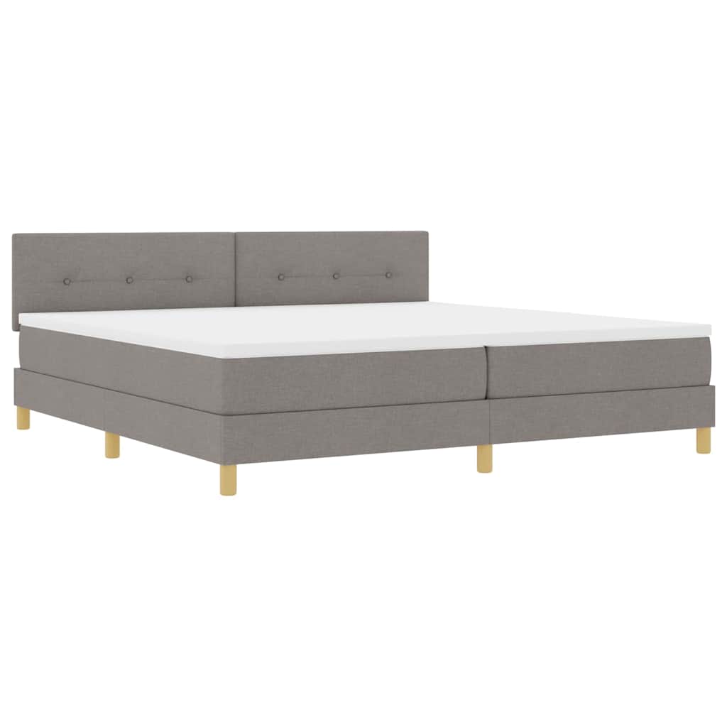 LED Box Spring Bed met kussen Taupe 200 x 200 cm Stof is nu te koop bij PeponiXL, paradijselijk wonen!