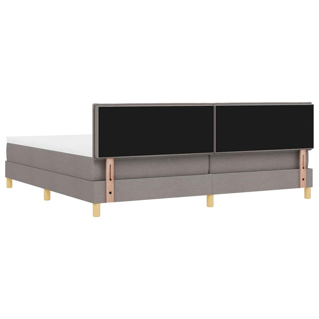 LED Box Spring Bed met kussen Taupe 200 x 200 cm Stof is nu te koop bij PeponiXL, paradijselijk wonen!