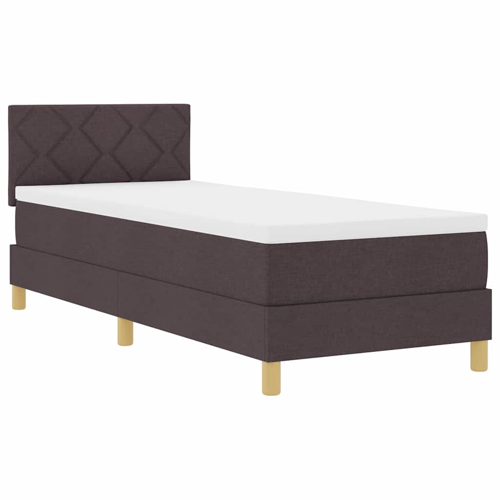 LED Box Spring Bed met hoofdeinde Donkerbruin 80 x 200 cm Stof is nu te koop bij PeponiXL, paradijselijk wonen!
