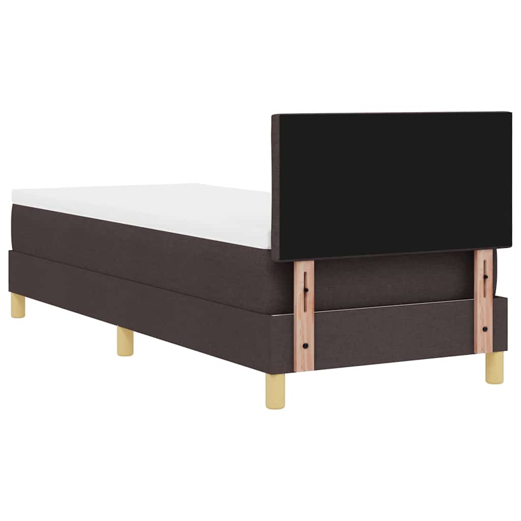 LED Box Spring Bed met hoofdeinde Donkerbruin 80 x 200 cm Stof is nu te koop bij PeponiXL, paradijselijk wonen!