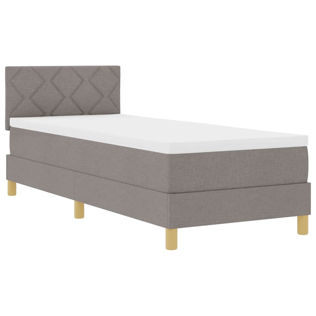 LED Box Spring Bed met hoofdeinde Taupe 80 x 200 cm Stof is nu te koop bij PeponiXL, paradijselijk wonen!