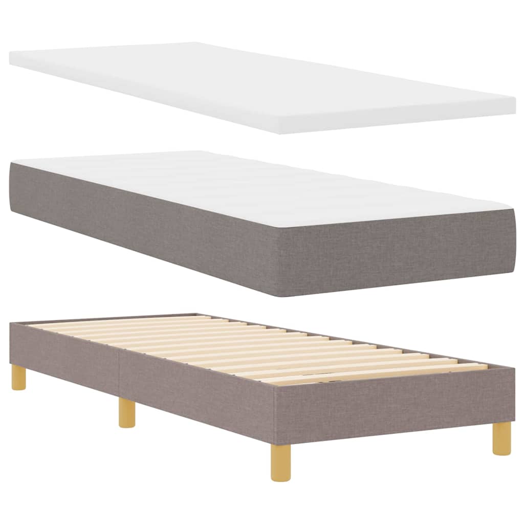 LED Box Spring Bed met hoofdeinde Taupe 80 x 200 cm Stof is nu te koop bij PeponiXL, paradijselijk wonen!