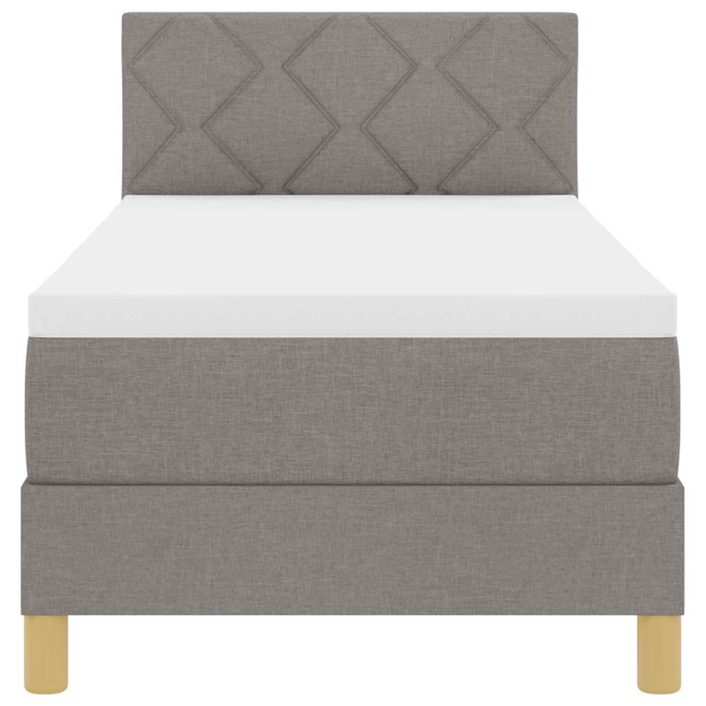 LED Box Spring Bed met hoofdeinde Taupe 80 x 200 cm Stof is nu te koop bij PeponiXL, paradijselijk wonen!