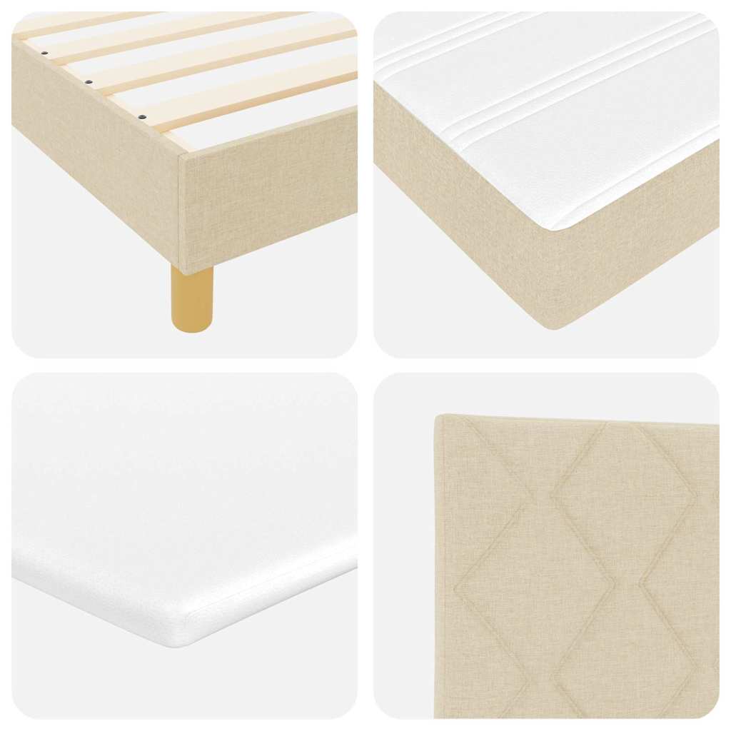 LED Box Spring Bed met hoofdeinde Crème 80 x 200 cm Stof is nu te koop bij PeponiXL, paradijselijk wonen!
