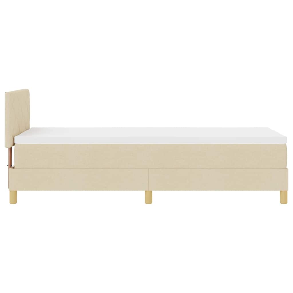 LED Box Spring Bed met hoofdeinde Crème 80 x 200 cm Stof is nu te koop bij PeponiXL, paradijselijk wonen!