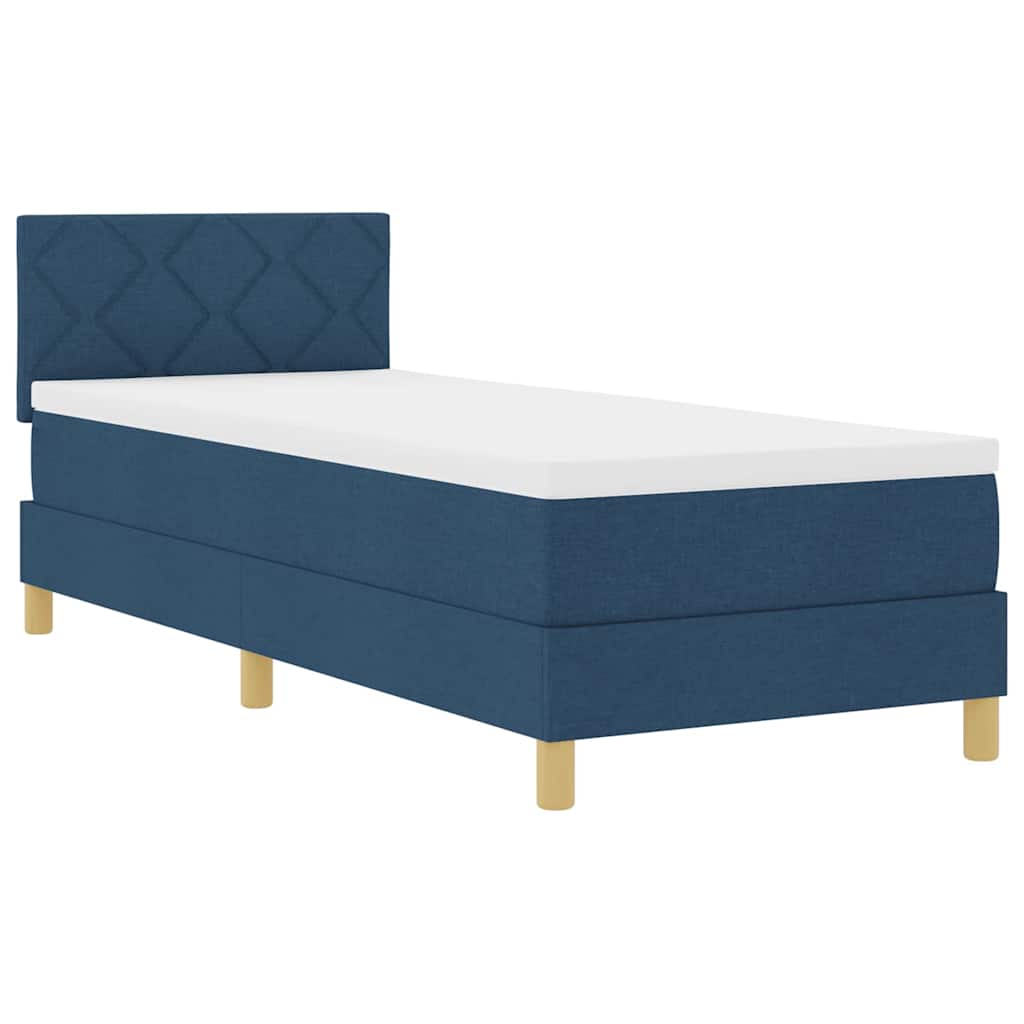 LED Box Spring Bed met hoofdeinde Blauw 80 x 200 cm Stof is nu te koop bij PeponiXL, paradijselijk wonen!