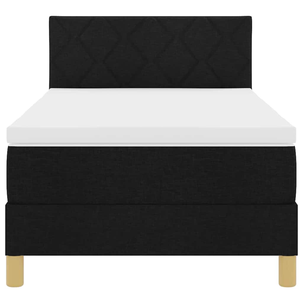 LED Box Spring Bed met hoofdeinde Zwart 90 x 190 cm Stof is nu te koop bij PeponiXL, paradijselijk wonen!