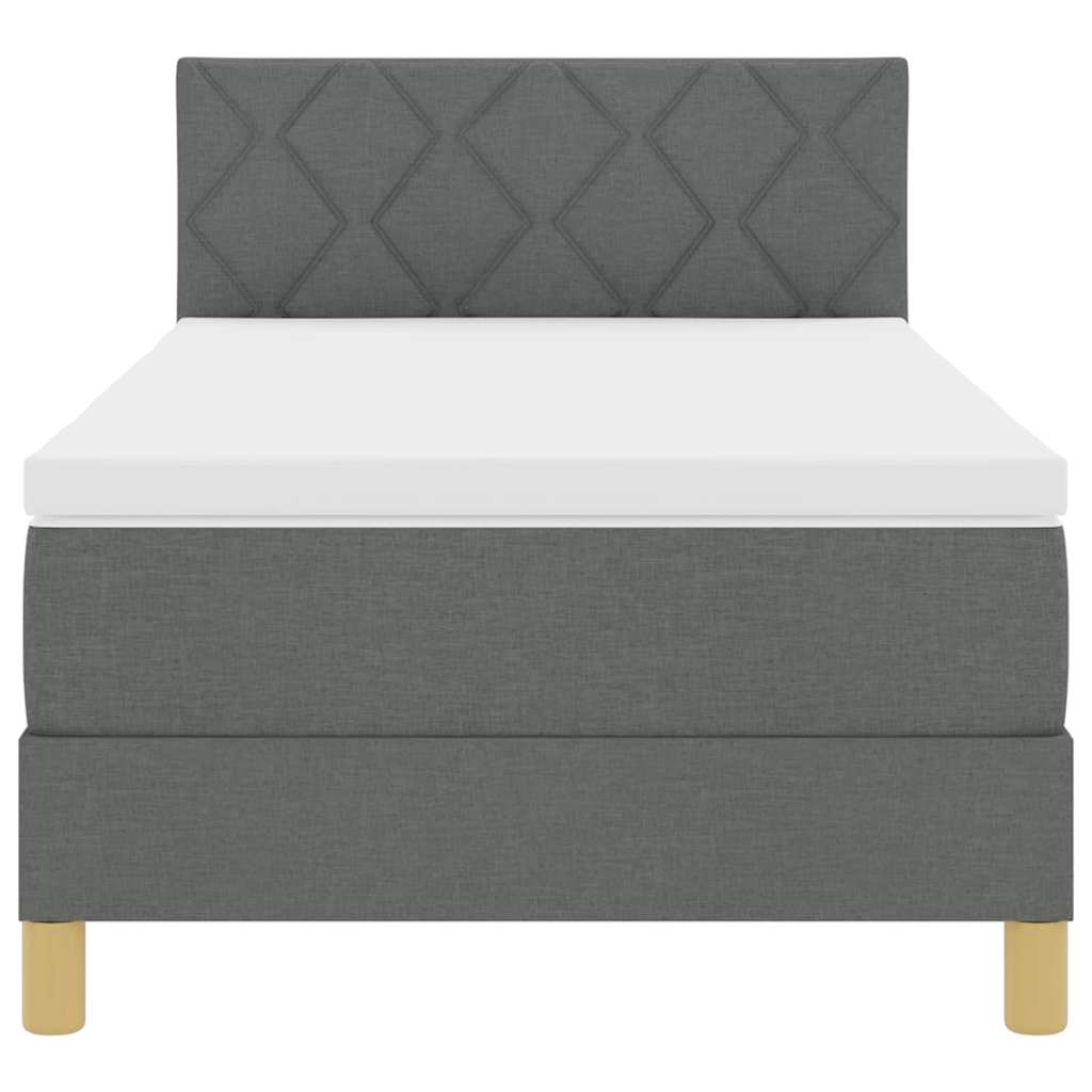LED Box Spring Bed met hoofdeinde Donkergrijs 90 x 200 cm Stof is nu te koop bij PeponiXL, paradijselijk wonen!