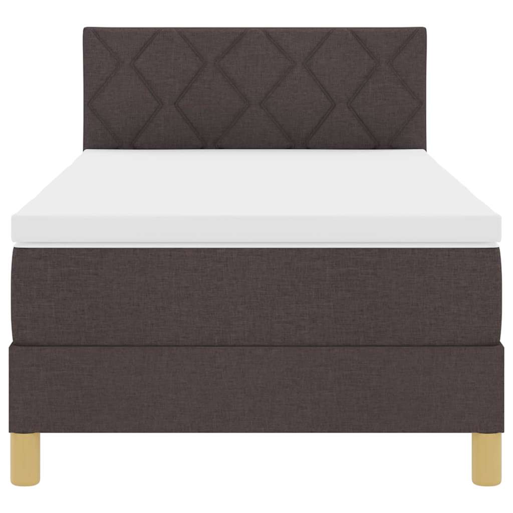 LED Box Spring Bed met hoofdeinde Donkerbruin 90 x 200 cm Stof is nu te koop bij PeponiXL, paradijselijk wonen!