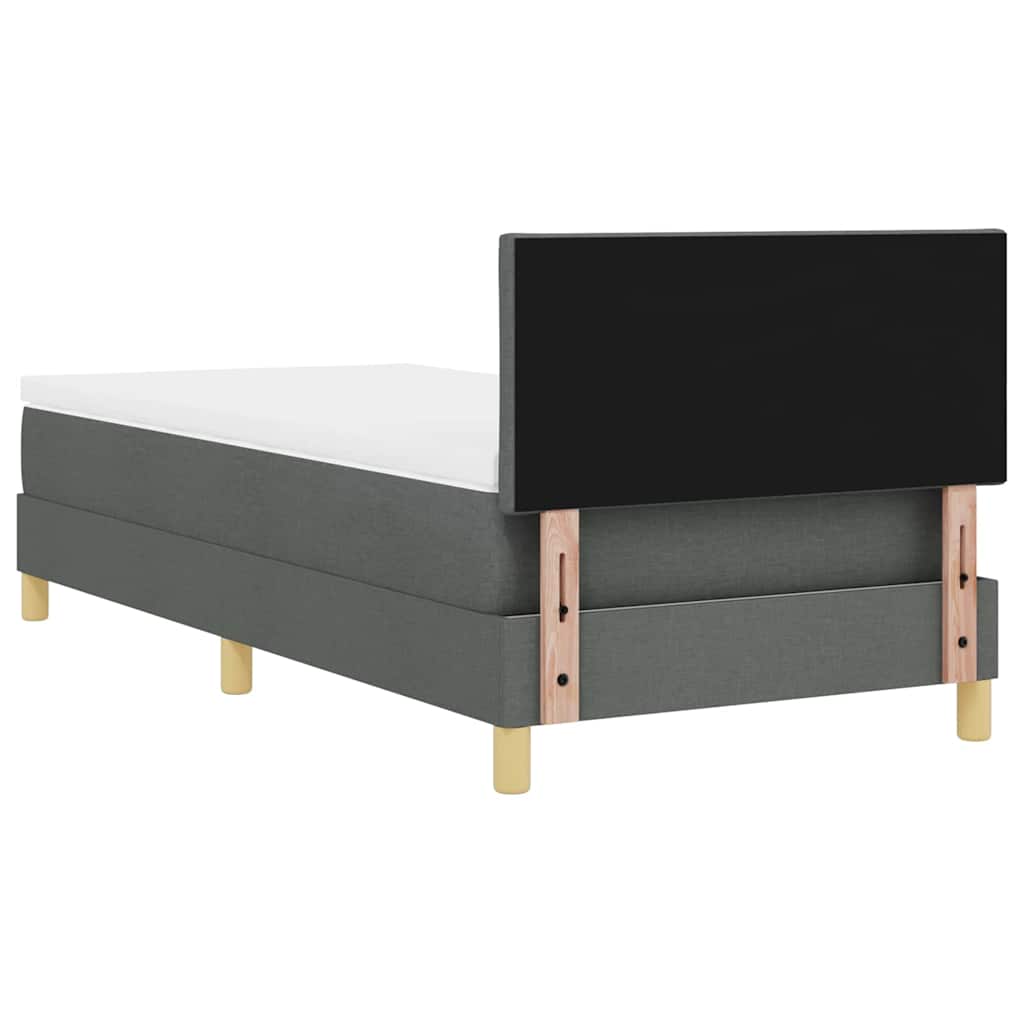 LED Box Spring Bed met hoofdeinde Donkergrijs 100 x 200 cm Stof is nu te koop bij PeponiXL, paradijselijk wonen!
