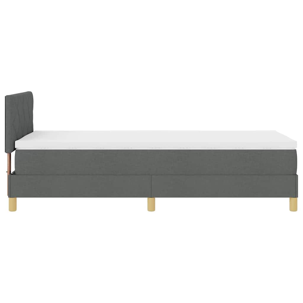 LED Box Spring Bed met hoofdeinde Donkergrijs 100 x 200 cm Stof is nu te koop bij PeponiXL, paradijselijk wonen!