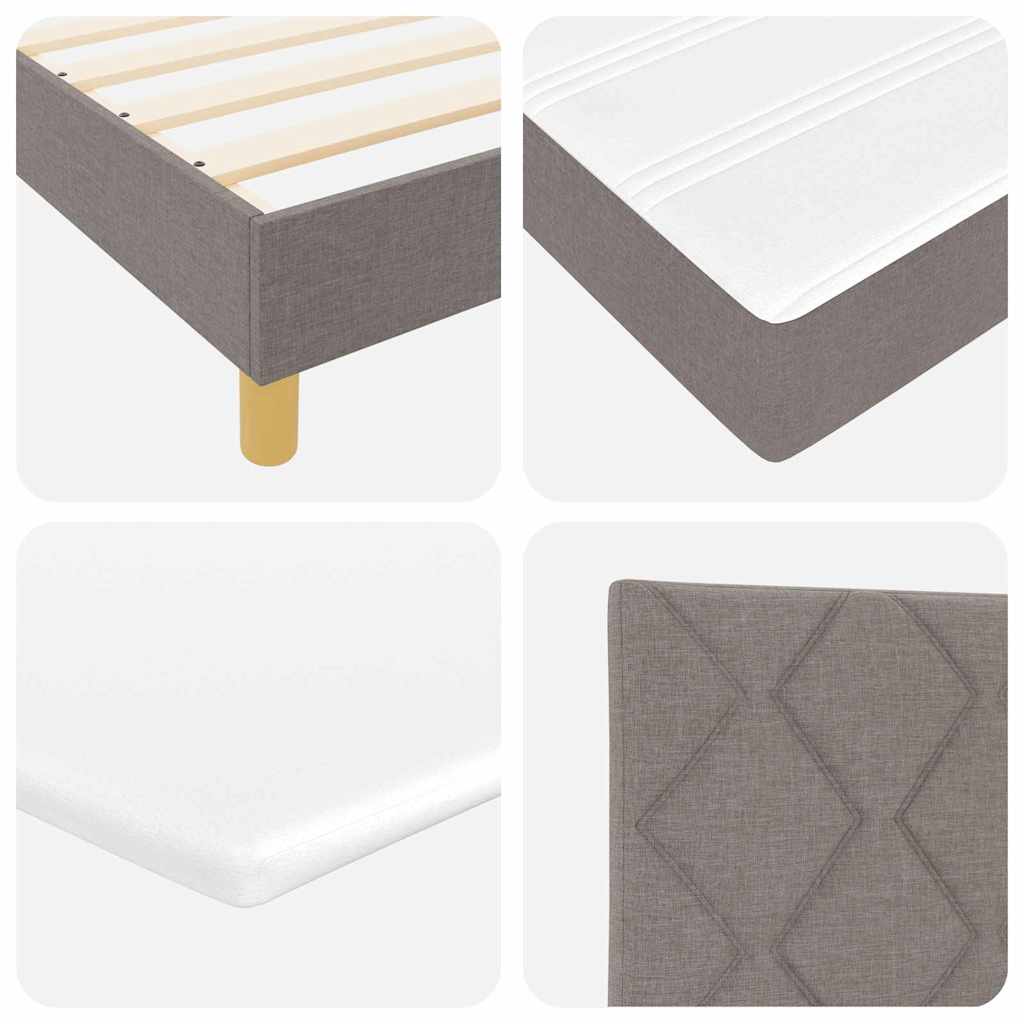 LED Box Spring Bed met hoofdeinde Taupe 100 x 200 cm Stof is nu te koop bij PeponiXL, paradijselijk wonen!
