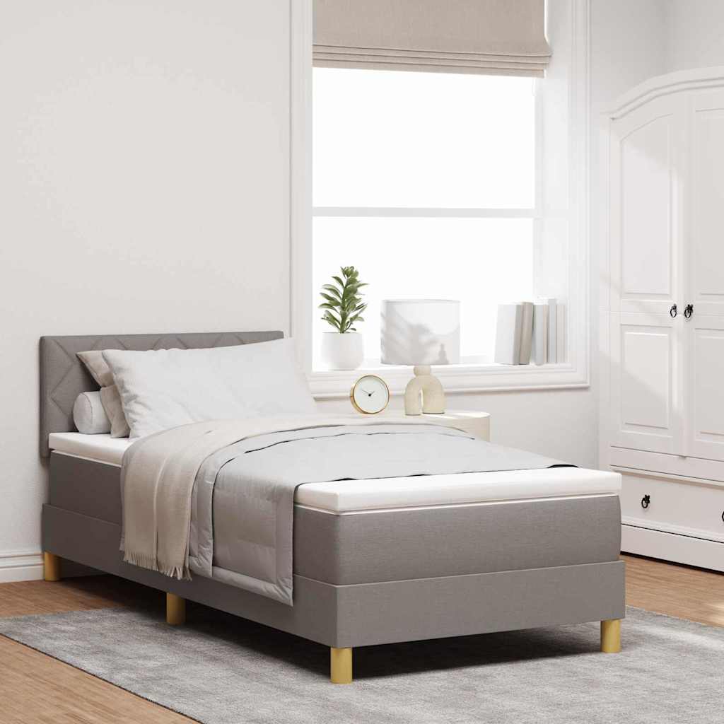 LED Box Spring Bed met hoofdeinde Taupe 100 x 200 cm Stof is nu te koop bij PeponiXL, paradijselijk wonen!