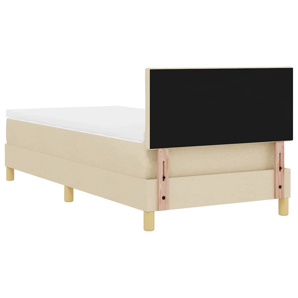 LED Box Spring Bed met kussen Crème 100 x 200 cm Stof is nu te koop bij PeponiXL, paradijselijk wonen!