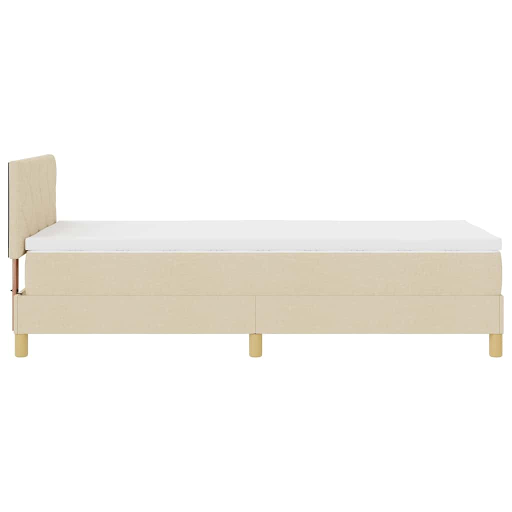 LED Box Spring Bed met kussen Crème 100 x 200 cm Stof is nu te koop bij PeponiXL, paradijselijk wonen!
