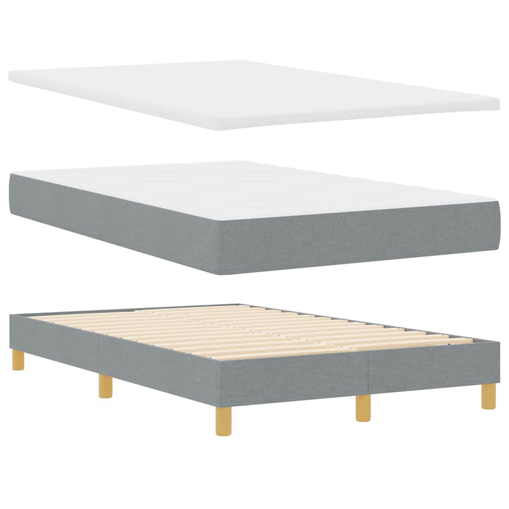 LED Box Spring Bed met matras Lichtgrijs 120 x 190 cm Stof is nu te koop bij PeponiXL, paradijselijk wonen!