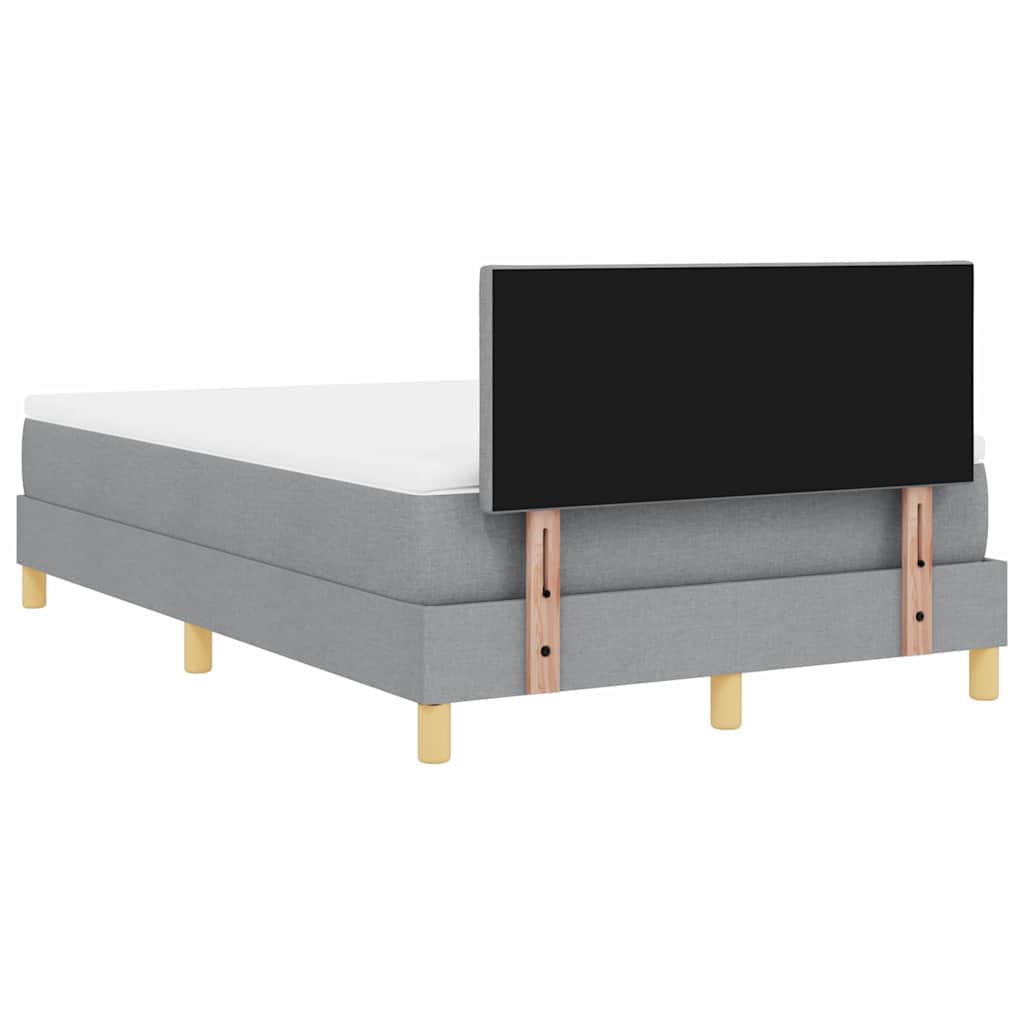 LED Box Spring Bed met matras Lichtgrijs 120 x 190 cm Stof is nu te koop bij PeponiXL, paradijselijk wonen!