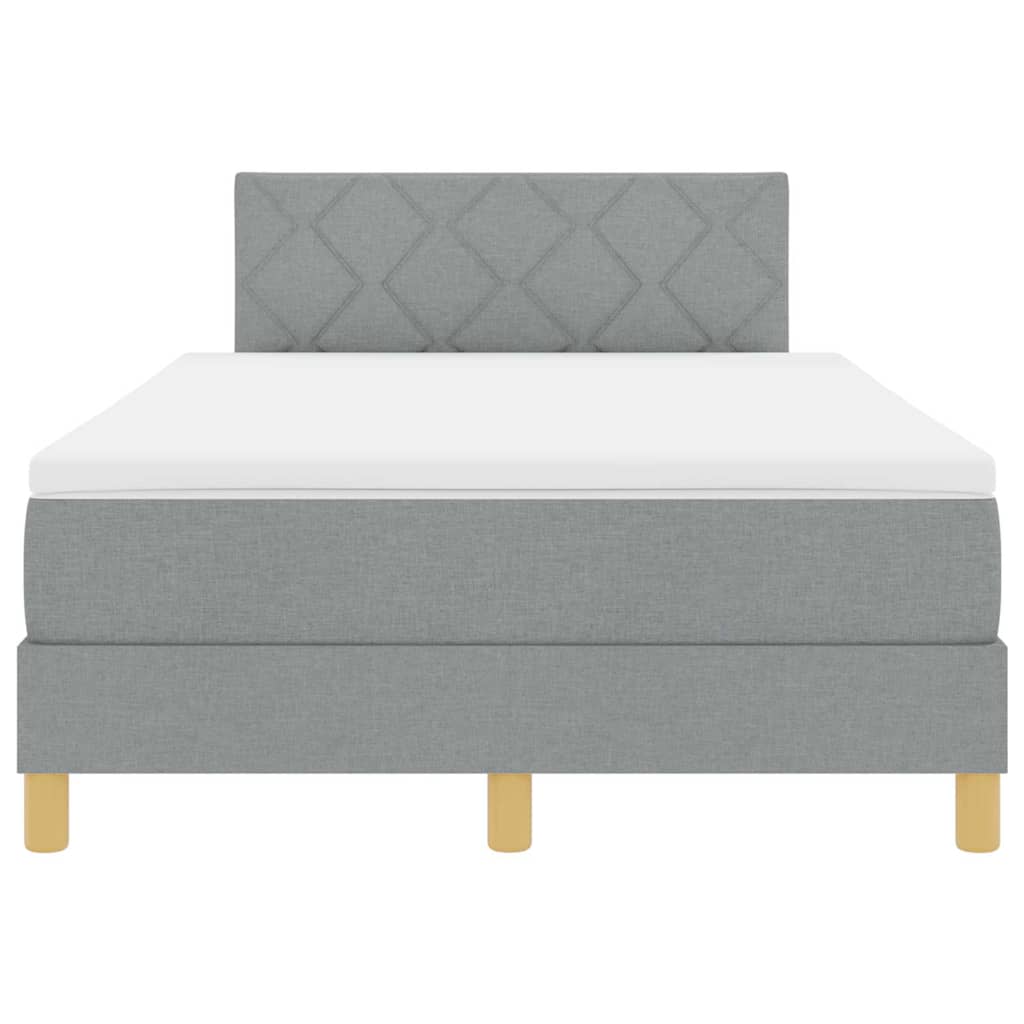 LED Box Spring Bed met matras Lichtgrijs 120 x 190 cm Stof is nu te koop bij PeponiXL, paradijselijk wonen!
